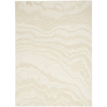 Graceful GRU01 Modern Abstract Hand-Woven Textured Hi-Low Loop Pile Carved Wool Ivory/Cream/Beige Rug-Nourison-Rug Love - The Most Loved Rug Store